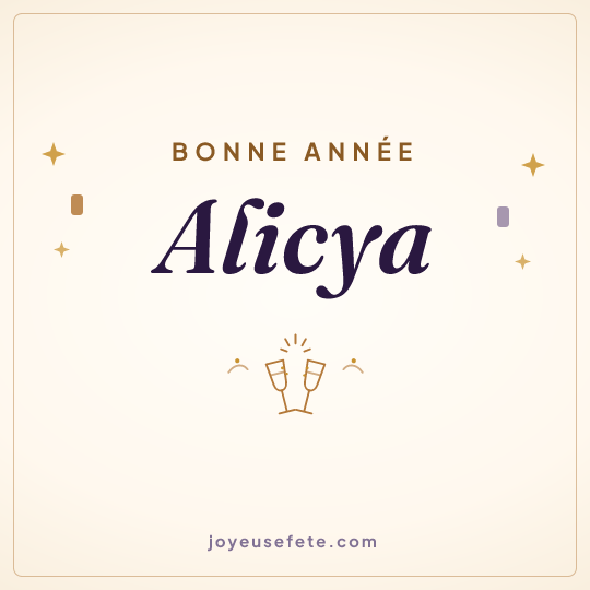Image carrée « Bonne année Alicya » pour WhatsApp
