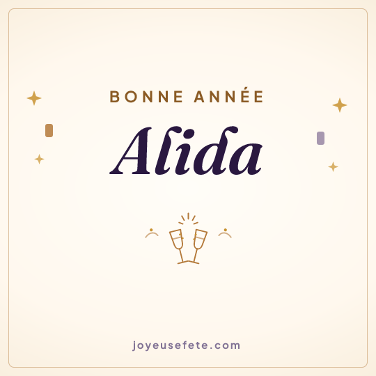 Image carrée « Bonne année Alida » pour WhatsApp