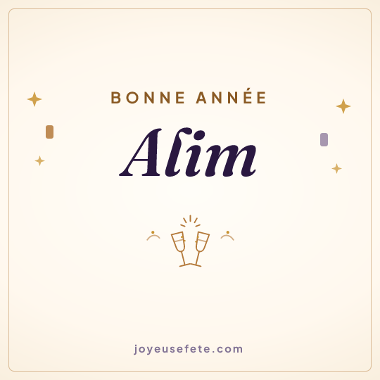 Image carrée « Bonne année Alim » pour WhatsApp