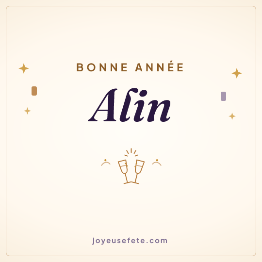 Image carrée « Bonne année Alin » pour WhatsApp