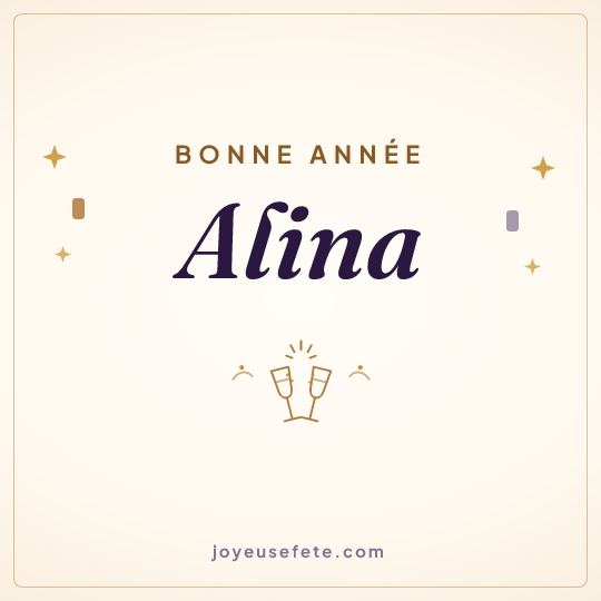 Image carrée « Bonne année Alina » pour WhatsApp