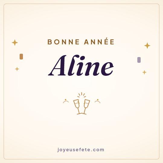 Image carrée « Bonne année Aline » pour WhatsApp