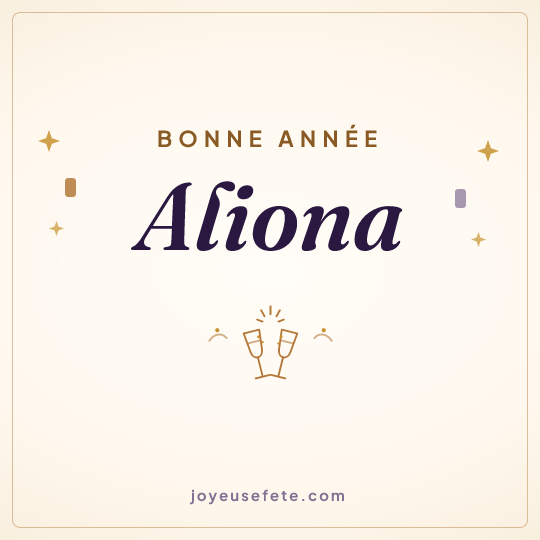 Image carrée « Bonne année Aliona » pour WhatsApp