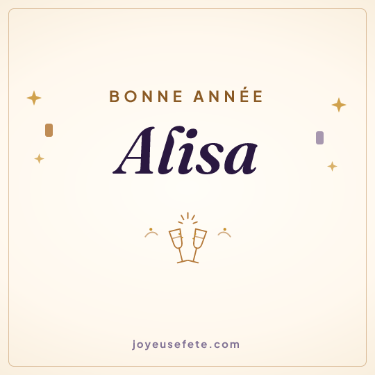 Image carrée « Bonne année Alisa » pour WhatsApp