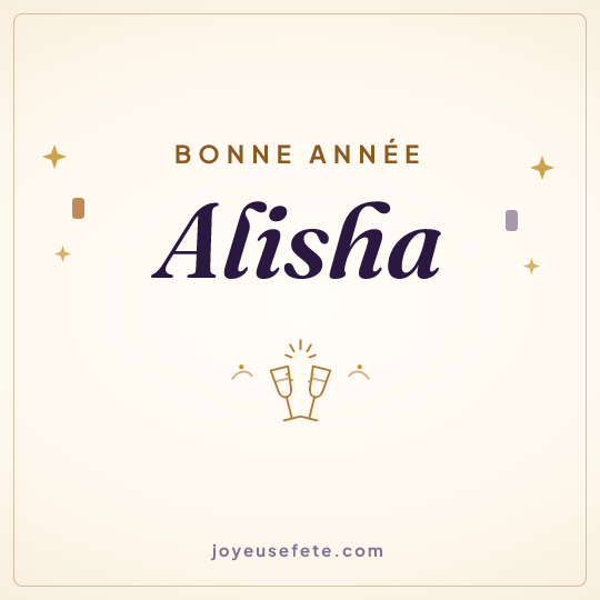 Image carrée « Bonne année Alisha » pour WhatsApp