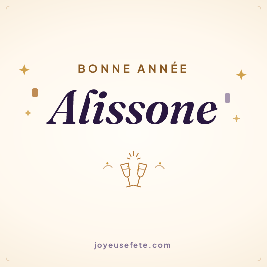Image carrée « Bonne année Alissone » pour WhatsApp