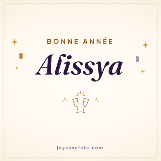 Image carrée « Bonne année Alissya » pour WhatsApp