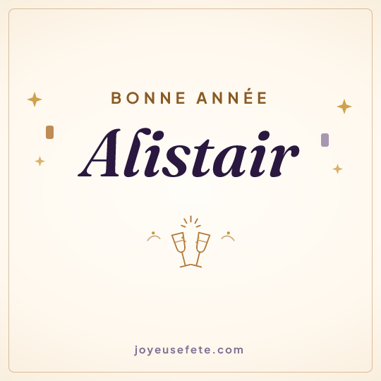 Image carrée « Bonne année Alistair » pour WhatsApp
