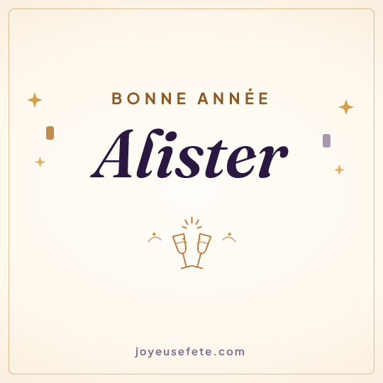 Image carrée « Bonne année Alister » pour WhatsApp