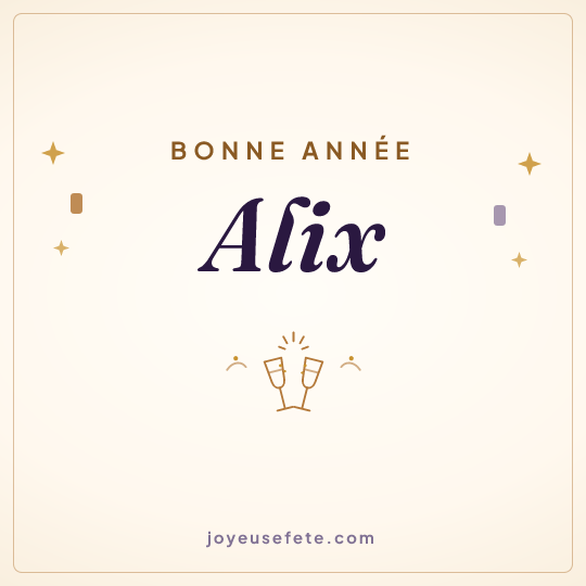 Image carrée « Bonne année Alix » pour WhatsApp