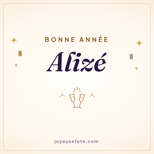 Image carrée « Bonne année Alizé » pour WhatsApp