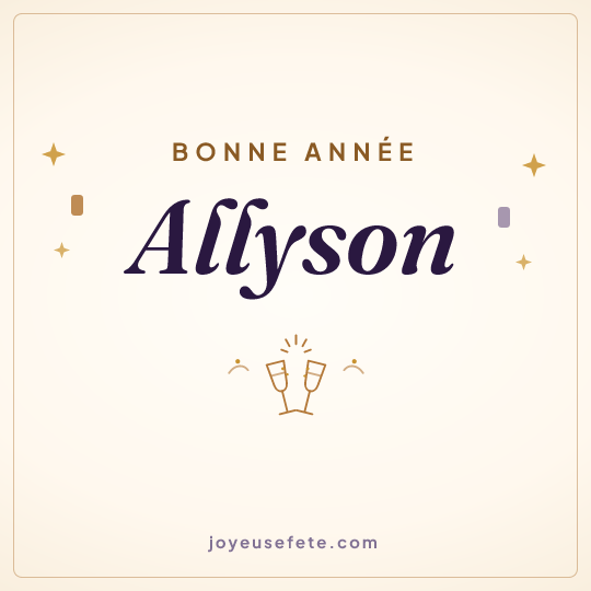 Image carrée « Bonne année Allyson » pour WhatsApp