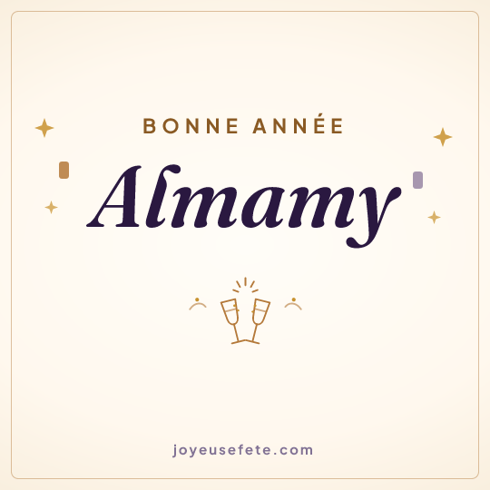 Image carrée « Bonne année Almamy » pour WhatsApp