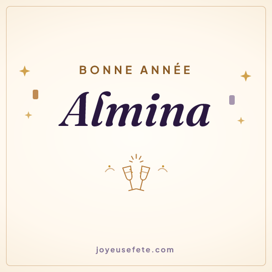 Image carrée « Bonne année Almina » pour WhatsApp