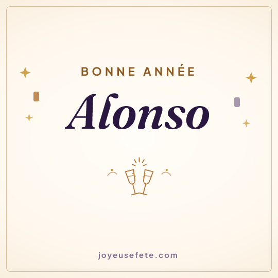 Image carrée « Bonne année Alonso » pour WhatsApp