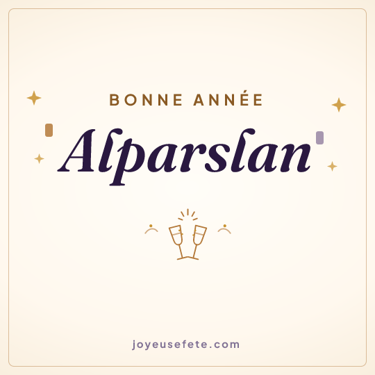 Image carrée « Bonne année Alparslan » pour WhatsApp