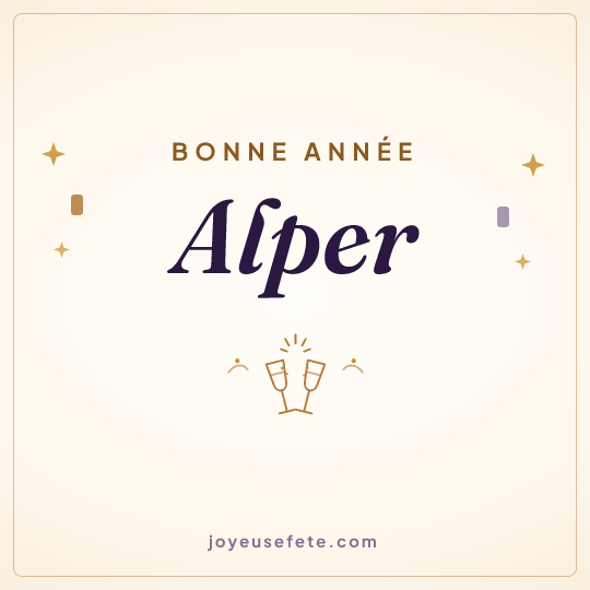 Image carrée « Bonne année Alper » pour WhatsApp