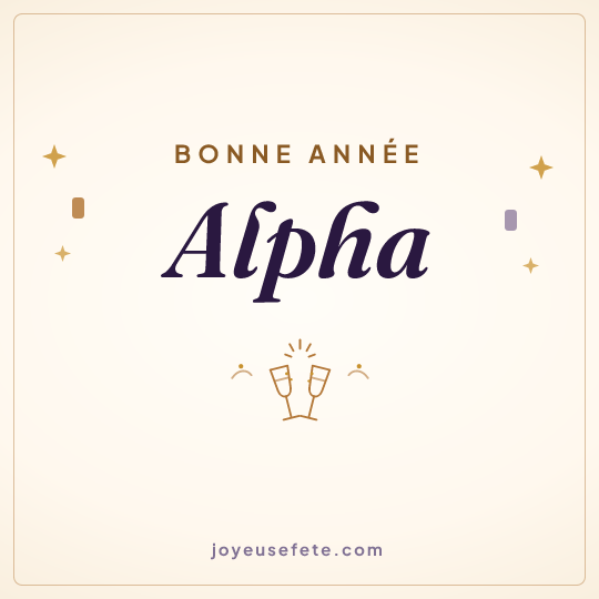 Image carrée « Bonne année Alpha » pour WhatsApp