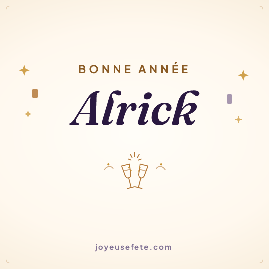 Image carrée « Bonne année Alrick » pour WhatsApp