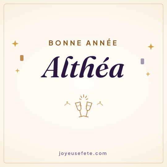 Image carrée « Bonne année Althéa » pour WhatsApp