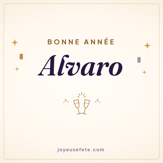 Image carrée « Bonne année Alvaro » pour WhatsApp