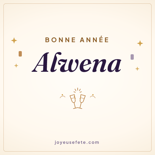 Image carrée « Bonne année Alwena » pour WhatsApp