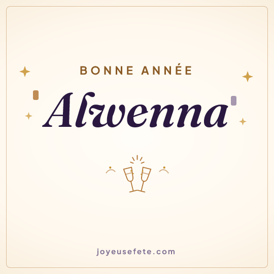 Image carrée « Bonne année Alwenna » pour WhatsApp
