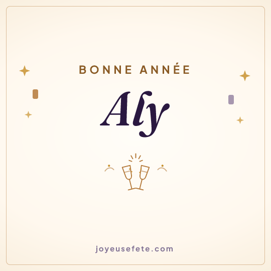 Image carrée « Bonne année Aly » pour WhatsApp
