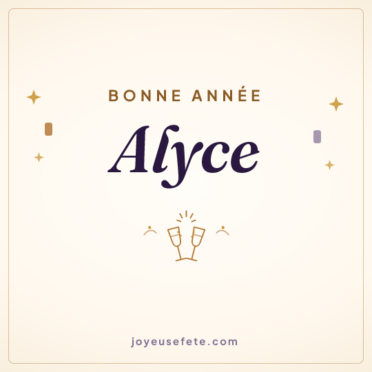 Image carrée « Bonne année Alyce » pour WhatsApp
