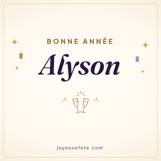 Image carrée « Bonne année Alyson » pour WhatsApp