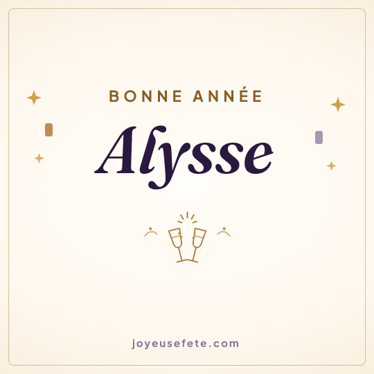 Image carrée « Bonne année Alysse » pour WhatsApp