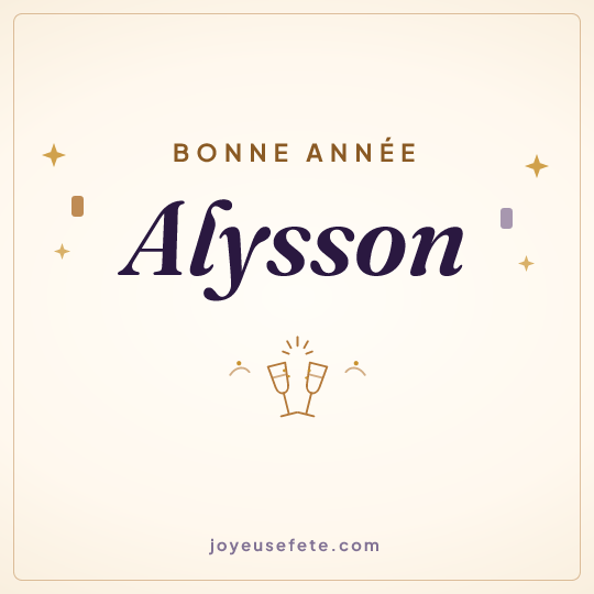 Image carrée « Bonne année Alysson » pour WhatsApp