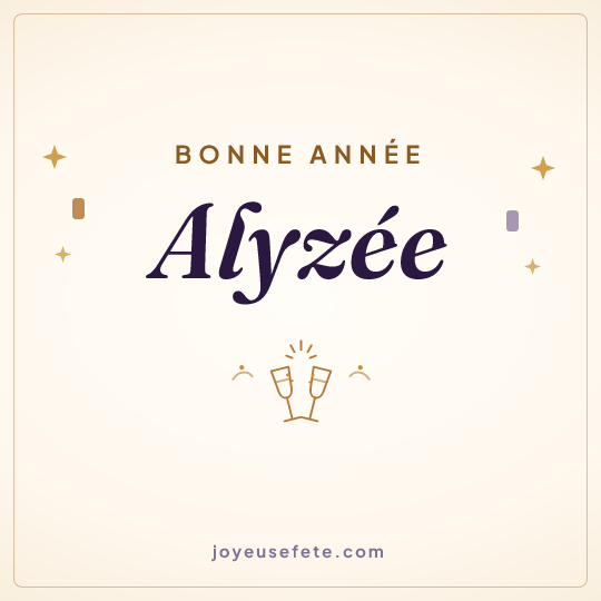 Image carrée « Bonne année Alyzée » pour WhatsApp