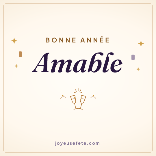 Image carrée « Bonne année Amable » pour WhatsApp