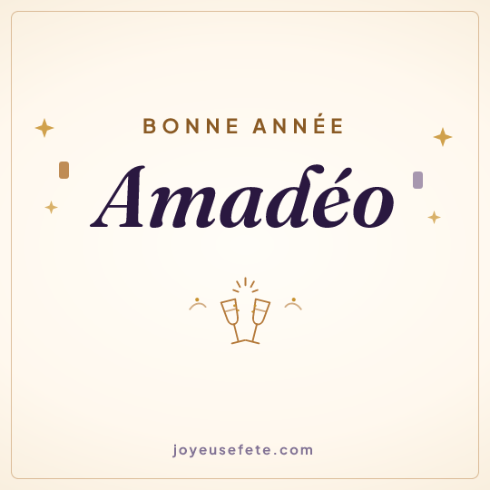 Image carrée « Bonne année Amadéo » pour WhatsApp