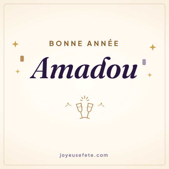 Image carrée « Bonne année Amadou » pour WhatsApp