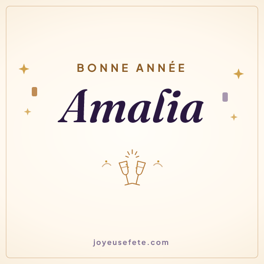 Image carrée « Bonne année Amalia » pour WhatsApp