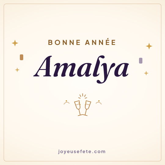 Image carrée « Bonne année Amalya » pour WhatsApp