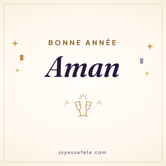 Image carrée « Bonne année Aman » pour WhatsApp