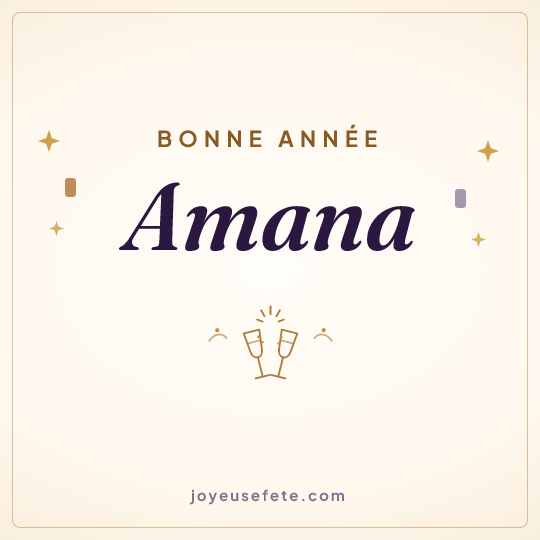 Image carrée « Bonne année Amana » pour WhatsApp