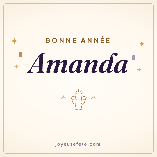 Image carrée « Bonne année Amanda » pour WhatsApp