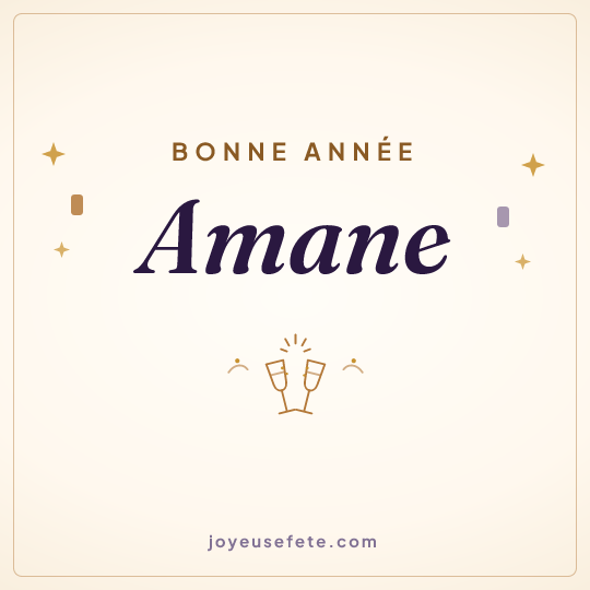 Image carrée « Bonne année Amane » pour WhatsApp