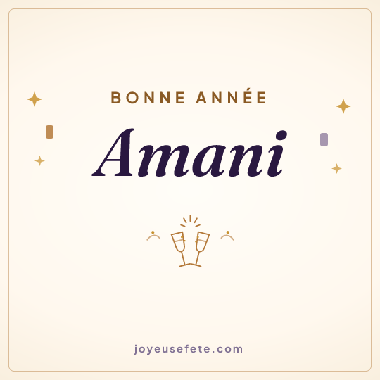 Image carrée « Bonne année Amani » pour WhatsApp