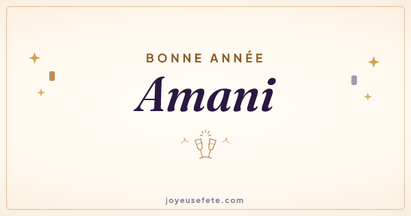 Image « Bonne année Amani » au format large