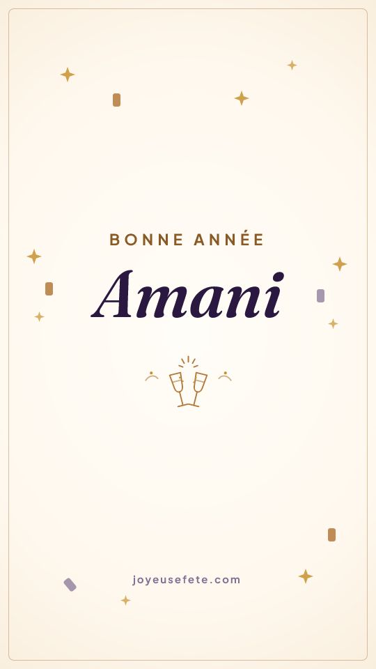Image « Bonne année Amani » au format story