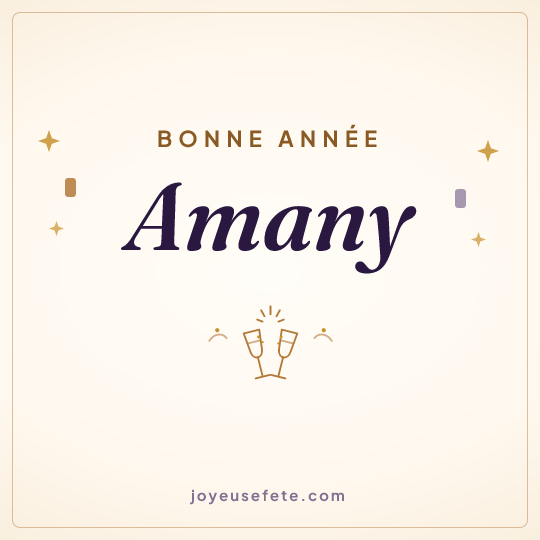 Image carrée « Bonne année Amany » pour WhatsApp