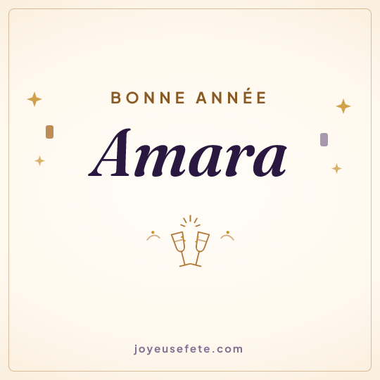 Image carrée « Bonne année Amara » pour WhatsApp