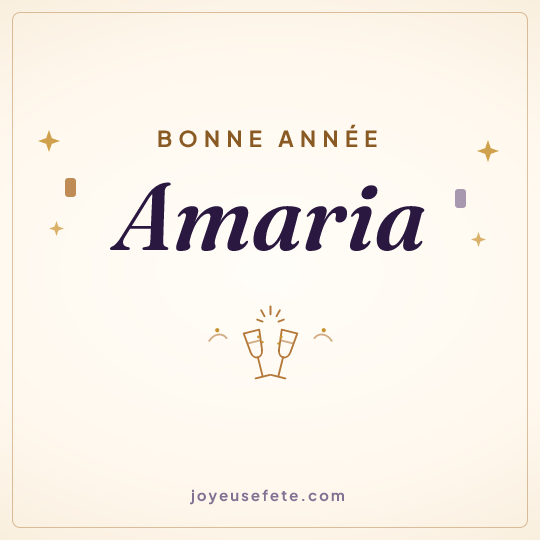 Image carrée « Bonne année Amaria » pour WhatsApp