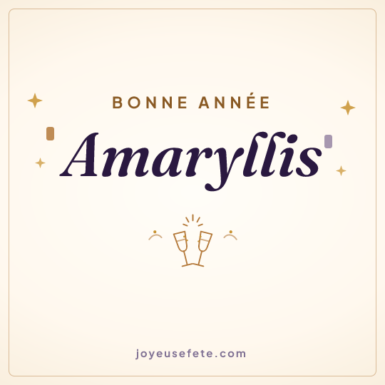 Image carrée « Bonne année Amaryllis » pour WhatsApp