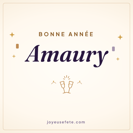 Image carrée « Bonne année Amaury » pour WhatsApp